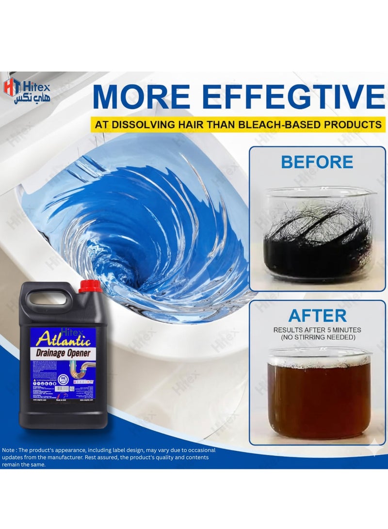 هيتكس طقم فتح مصارف - سائل لفتح المصارف سعة ٥ كجم مع قفازات ونظارات وقناع | مزيل انسداد فعال للمطابخ والحمامات ومصارف الأرضيات - Image 2